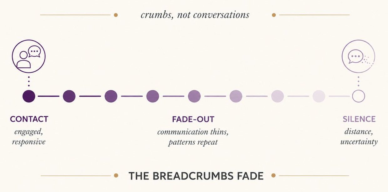 Breadcrumbs fading into silence
